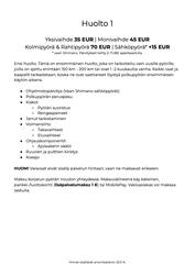 HUOLTO 1 (Ensi huolto) - FI