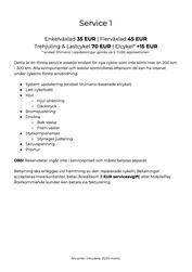 SERVICE 1 (Första service) - SV